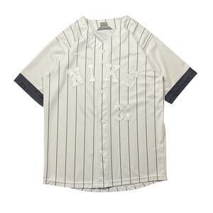 Vintage 2000’s Nike 31 Pin Striped Baseball Jersey Large Shirt ( Stains )